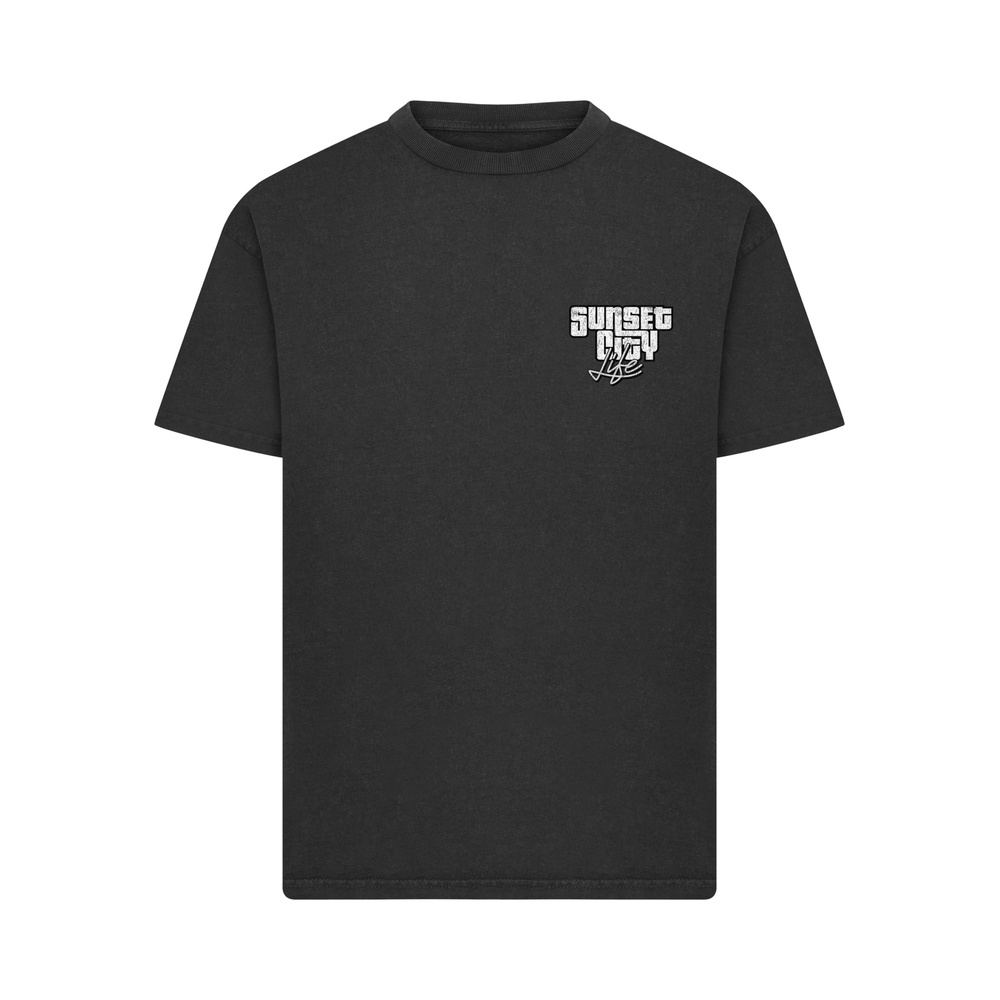 Mister Tee - Sunset City Vintage Heavy Loose Tshirt Homme - Noir